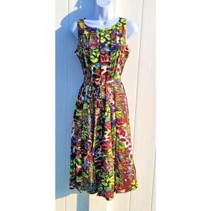 Ile New York Women's Colorful Flare Sleeveless Dress Size 8 EUC